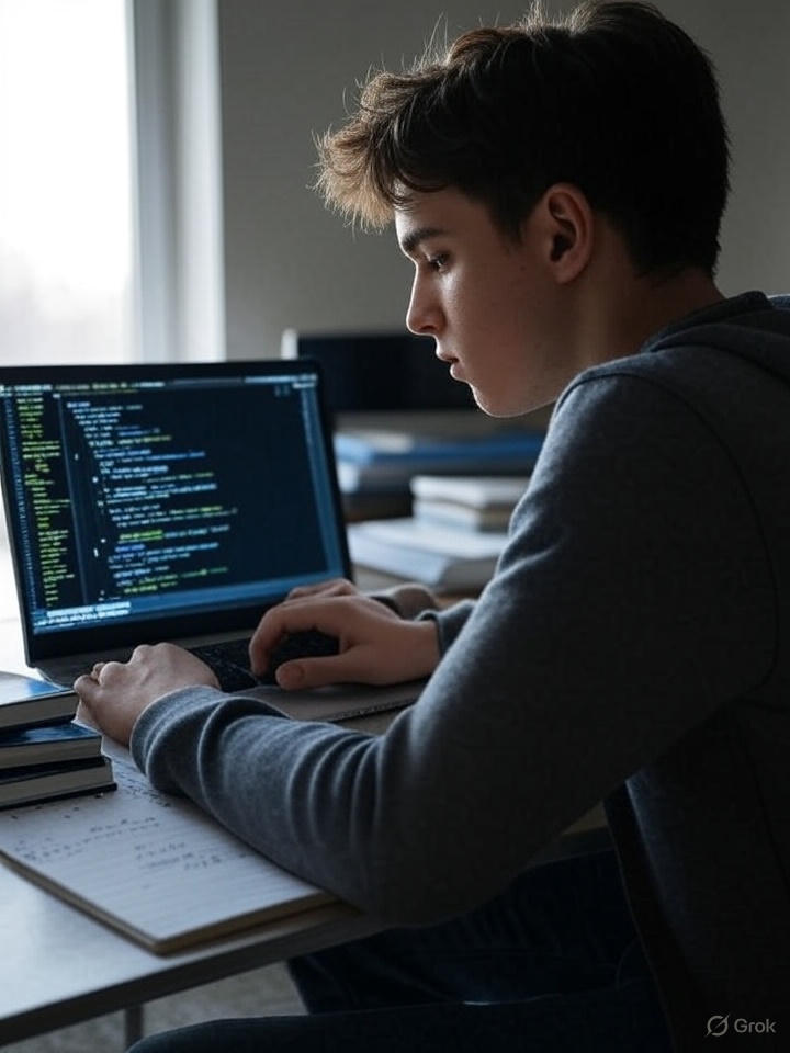 Студент изучает программирование на Python для игровой аналитики