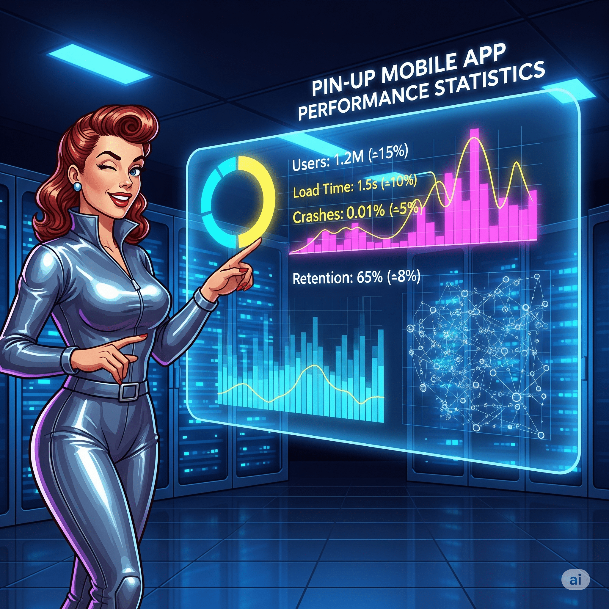 Статистика производительности мобильного приложения Pin-Up - технические показатели