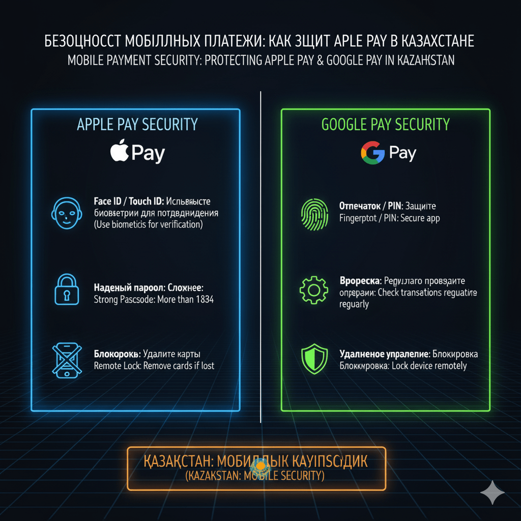 Безопасность мобильных платежей: как защитить Apple Pay и Google Pay в Казахстане