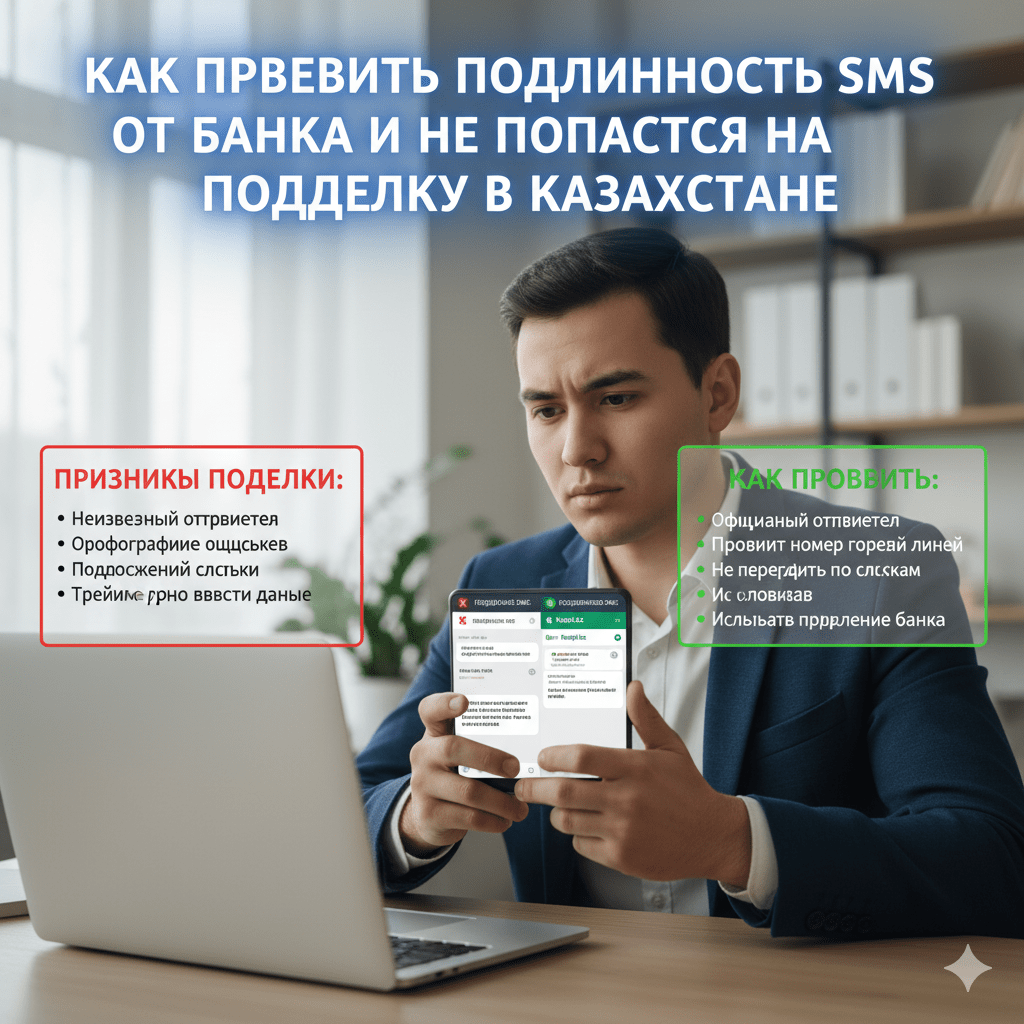 Как проверить подлинность SMS от банка и не попасться на подделку в Казахстане Как проверить подлинность SMS от банка и не попасться на подделку в Казахстане