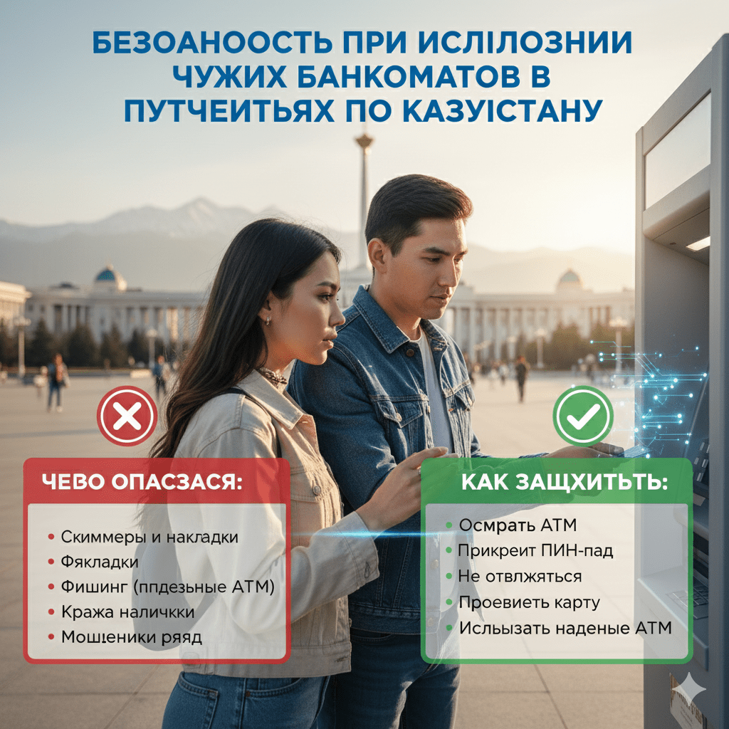Безопасность при использовании чужих банкоматов в путешествиях по Казахстану Безопасность при использовании чужих банкоматов в путешествиях по Казахстану