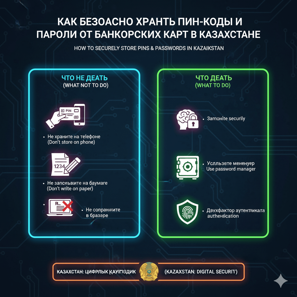 Как безопасно хранить пин-коды и пароли от банковских карт в Казахстане Как безопасно хранить пин-коды и пароли от банковских карт в Казахстане