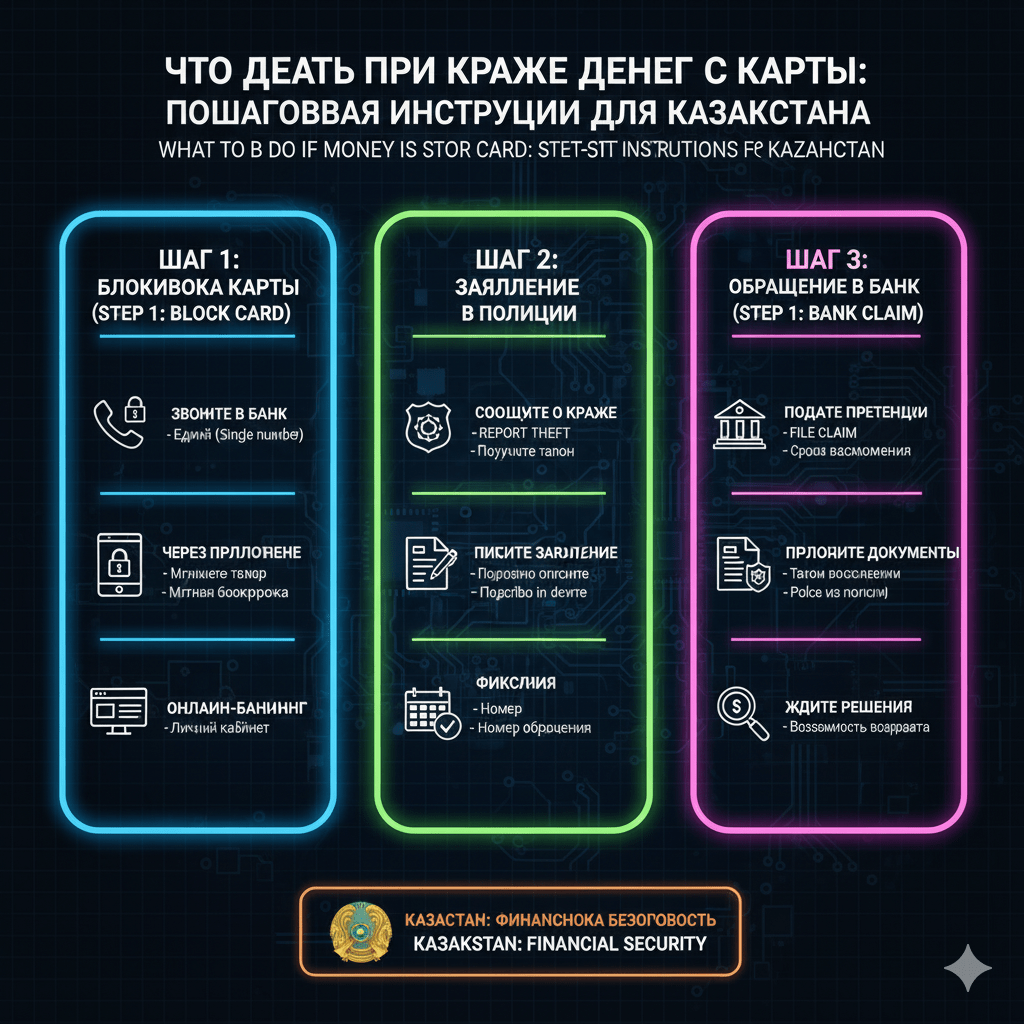 Что делать при краже денег с карты: пошаговая инструкция для Казахстана