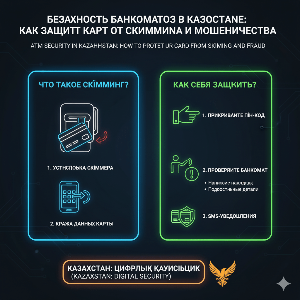 Безопасность банкоматов в Казахстане: как защитить карту от скимминга и мошенничества