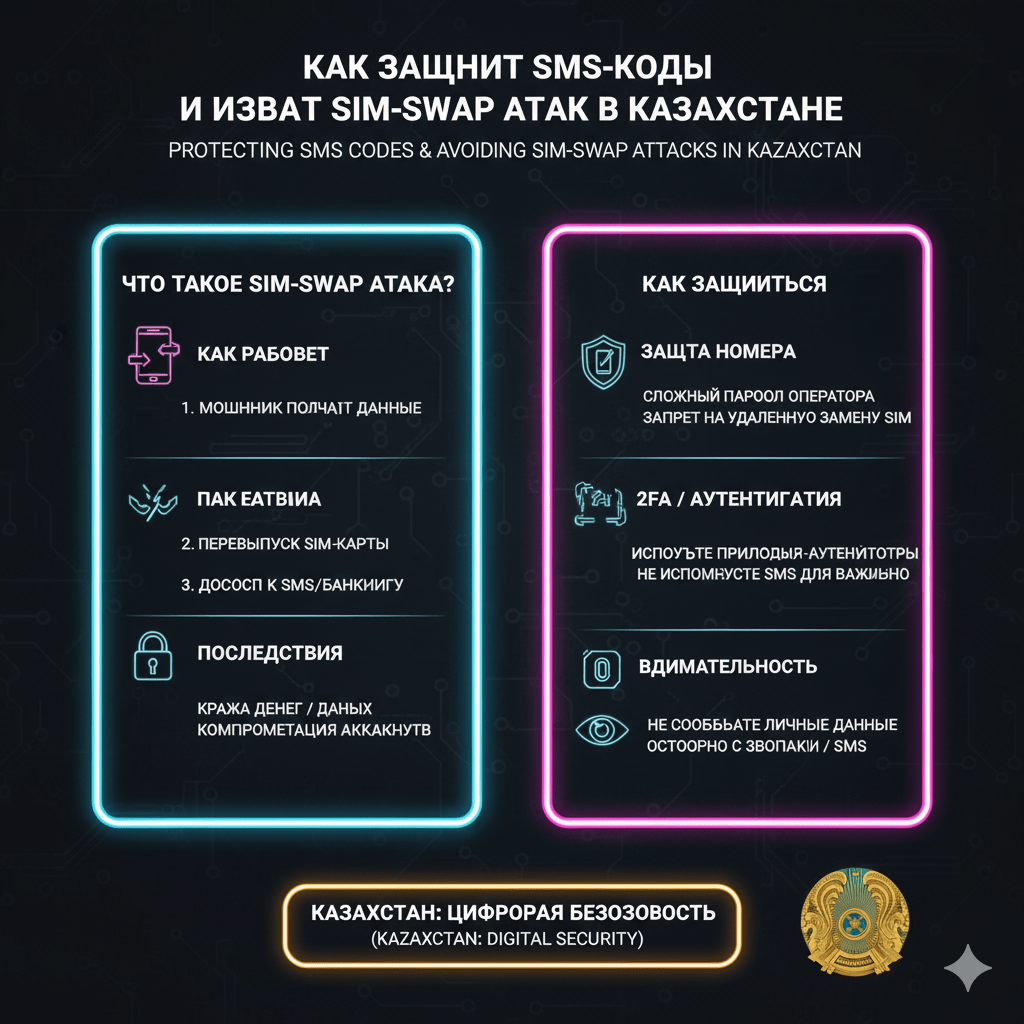 Как защитить SMS-коды и избежать SIM-swap атак в Казахстане Как защитить SMS-коды и избежать SIM-swap атак в Казахстане